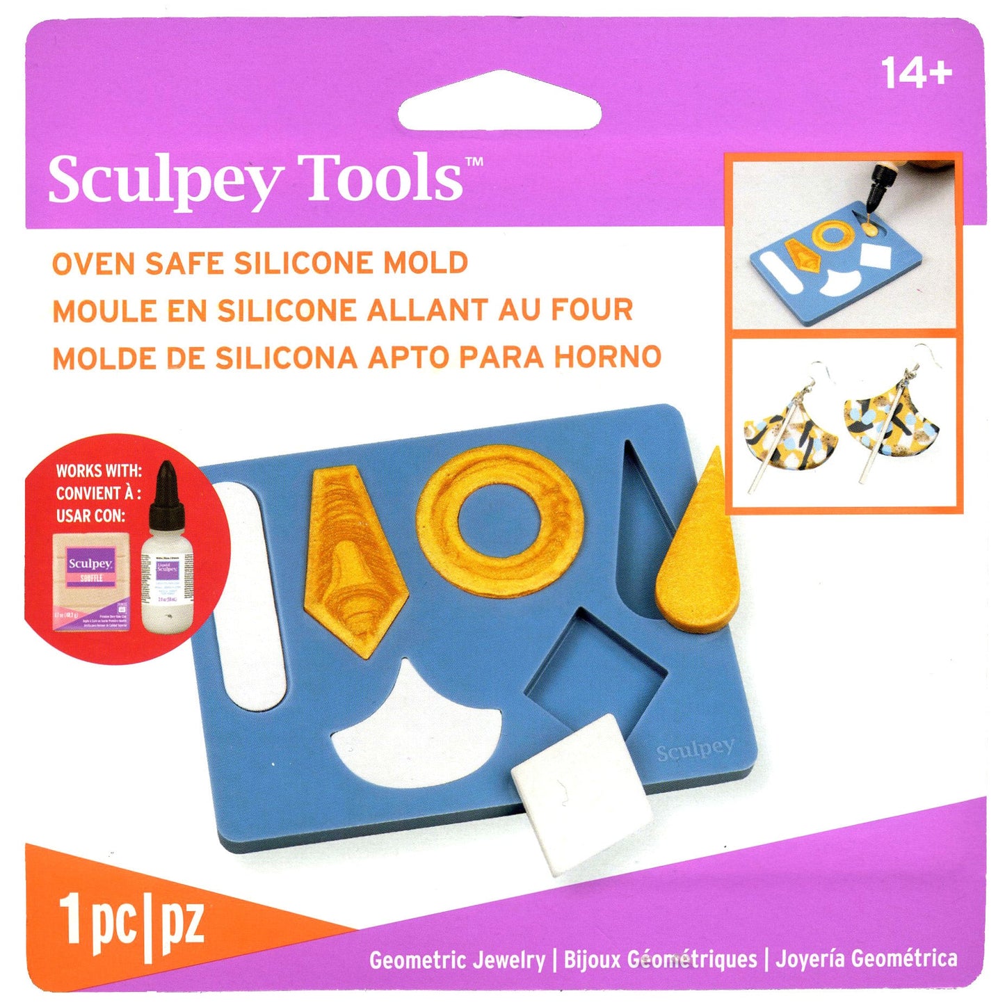 Sculpey Bakeable Silicone Mould - Geometric Jewellery